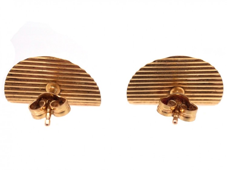 9ct Gold Stripe & Curve Earrings