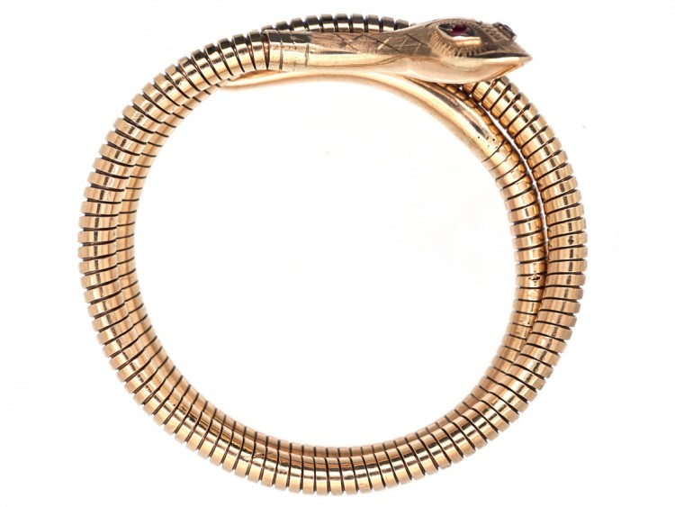 1960s 9ct Gold Coily Snake Bracelet