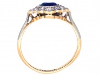 Edwardian Sapphire & Diamond Diamond Shaped Cluster Ring