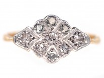 Edwardian 18ct Gold & Platinum Diamond Cluster Ring