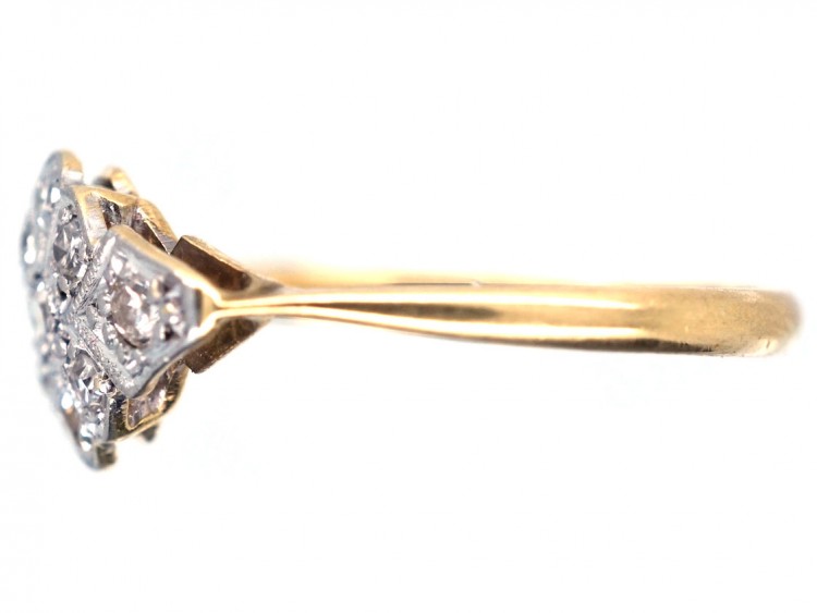 Edwardian 18ct Gold & Platinum Diamond Cluster Ring