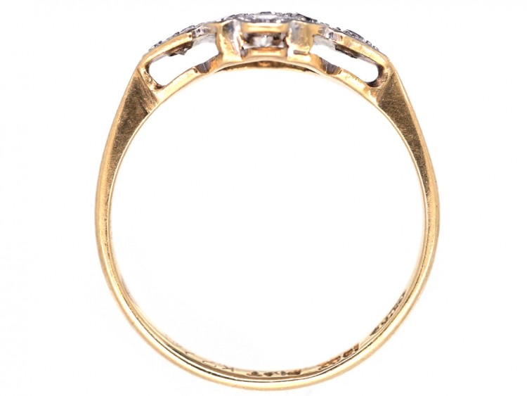 Edwardian 18ct Gold & Platinum Diamond Cluster Ring