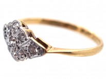 Edwardian 18ct Gold & Platinum Diamond Cluster Ring