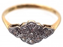 Edwardian 18ct Gold & Platinum Diamond Cluster Ring