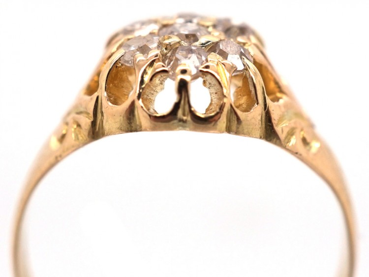 Edwardian 18ct Gold & Diamond Cluster Ring