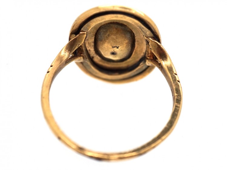 French Fin de Siècle 18ct Gold & Enamel Lady Ring