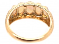 Victorian 18ct Gold, Five Stone Opal & Diamond Ring