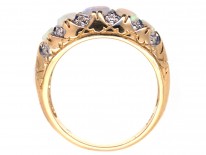 Victorian 18ct Gold, Five Stone Opal & Diamond Ring