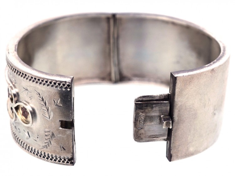 Victorian Silver & Gold Overlay Bangle