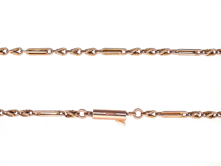 Edwardian 9ct Gold Fancy Link Chain