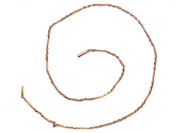 Edwardian 9ct Gold Fancy Link Chain