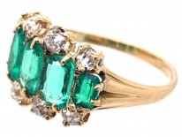 Victorian 18ct Gold, Emerald & Diamond Ring