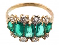 Victorian 18ct Gold, Emerald & Diamond Ring