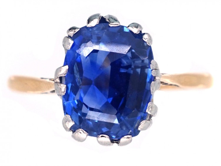 18ct Gold & Platinum, Ceylon Sapphire Ring