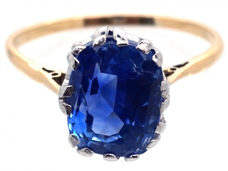 18ct Gold & Platinum, Ceylon Sapphire Ring