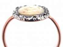 Georgian Gold & Rose Diamond Mourning Ring With Two Monograms