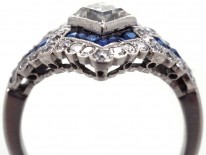 Art Deco Platinum, Sapphire & Diamond Ring
