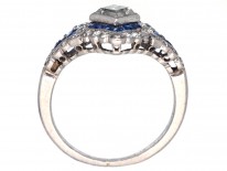 Art Deco Platinum, Sapphire & Diamond Ring