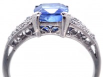 French Platinum, Ceylon Sapphire & Diamond Art Deco Ring