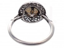 1920s Platinum, Natural Saltwater Pearl & Diamond Ring