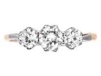 1920s 18ct Gold & Platinum Three Stone Diamond Ring