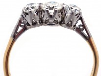 1920s 18ct Gold & Platinum Three Stone Diamond Ring