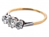 1920s 18ct Gold & Platinum Three Stone Diamond Ring