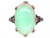 Art Deco 18ct Gold Large Opal Ring