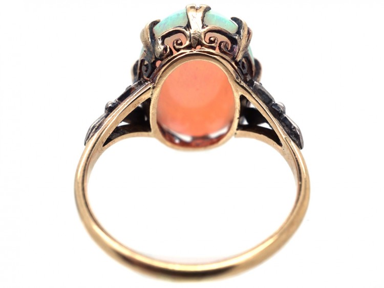 Art Deco 18ct Gold Large Opal Ring