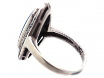 Art Deco Silver, Marcasite & Lapis Lazuli Ring