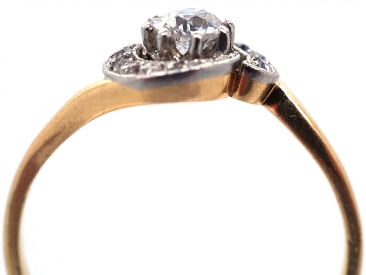 Edwardian Diamond Solitaire Twist Ring