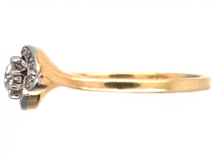 Edwardian Diamond Solitaire Twist Ring