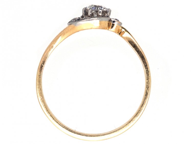 Edwardian Diamond Solitaire Twist Ring