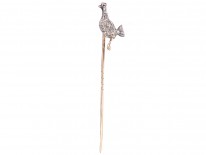 Edwardian Cockerel Diamond Set Tie Pin