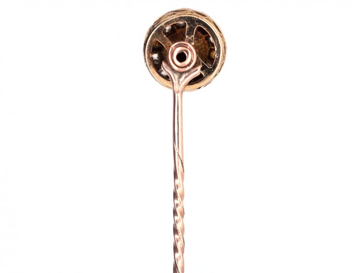 Victorian Diamond & Pearl Tie Pin
