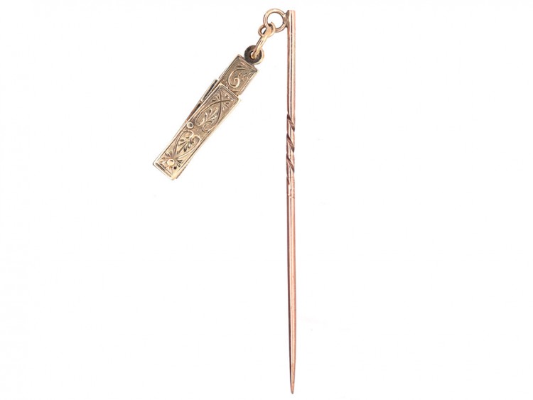 Victorian 9ct Gold Masonic Folding Tie Pin
