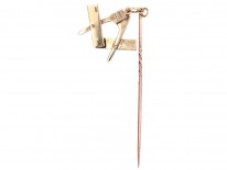 Victorian 9ct Gold Masonic Folding Tie Pin