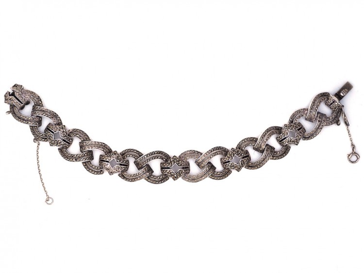 Art Deco Silver & Marcasite Bracelet