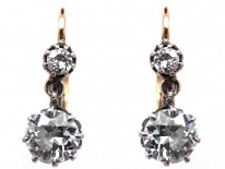 Edwardian Two Stone Diamond Drop Earrings in Original Case