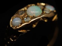 Victorian 15ct Gold Opal & Diamond Ring
