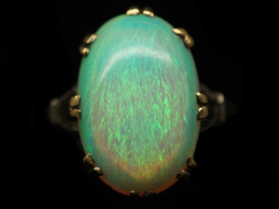 Art Deco 18ct Gold Large Opal Ring
