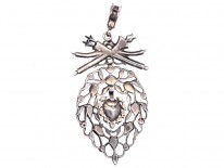 French 18th Century Silver & Diamond Pendant