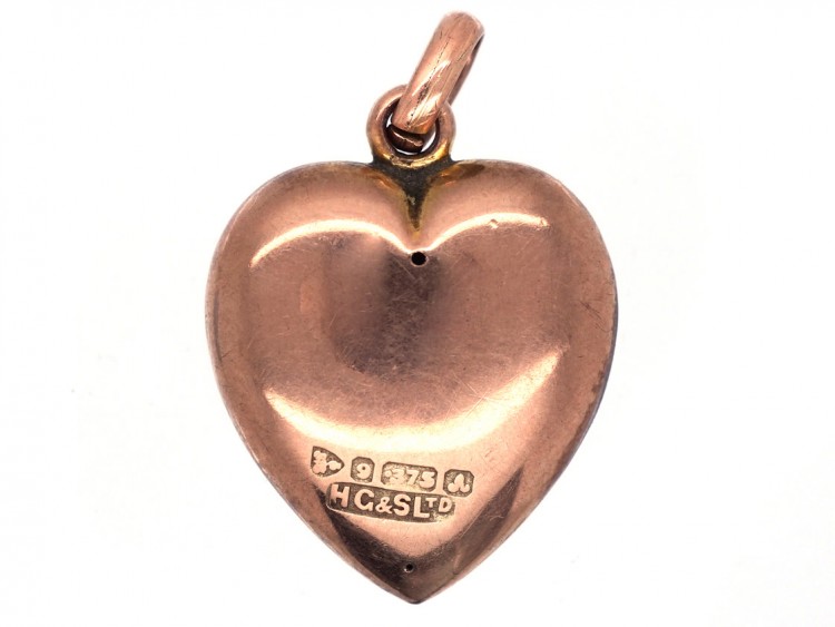 Edwardian 9ct Gold Heart Pendant