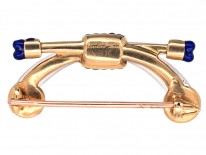 Cartier 18ct Gold, Rock Crystal & Royal Blue Enamel Art Deco Brooch