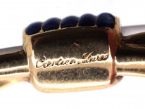 Cartier 18ct Gold, Rock Crystal & Royal Blue Enamel Art Deco Brooch