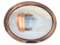 Georgian Gold & Grey Chalcedony Seal With Crest Intaglio