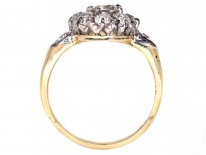 Victorian 18ct Gold & Diamond Cluster Ring with Diamond Shoulders