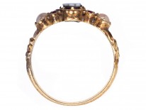 15ct Gold Forget Me Not Ruby, Sardonyx & Natural Split Pearl Ring