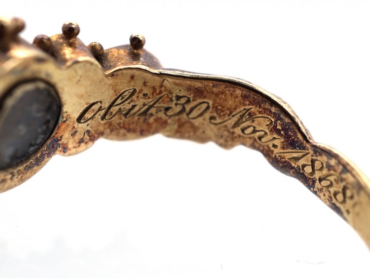 15ct Gold Forget Me Not Ruby, Sardonyx & Natural Split Pearl Ring