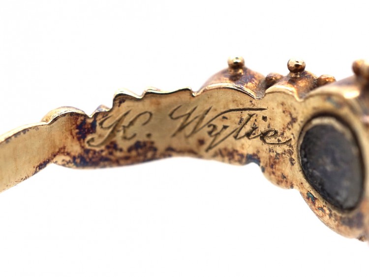 15ct Gold Forget Me Not Ruby, Sardonyx & Natural Split Pearl Ring